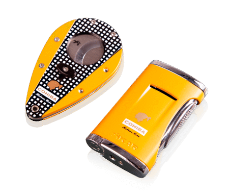 COHIBA CIGAR CUTTER AND LIGHTER SET